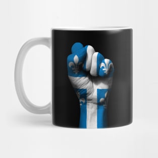 Flag of Quebec on a Raised Clenched Fist Mug